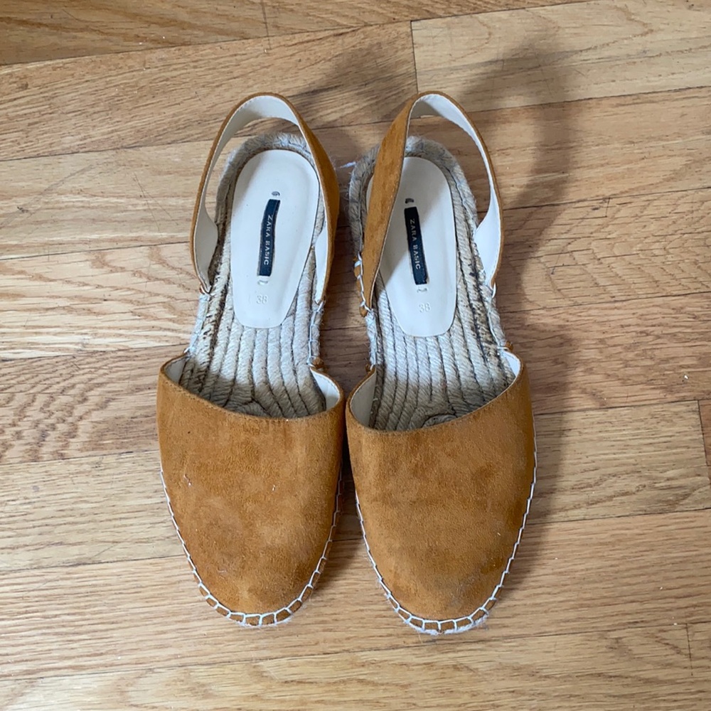 Zara flat camel espadrilles in 38 European.